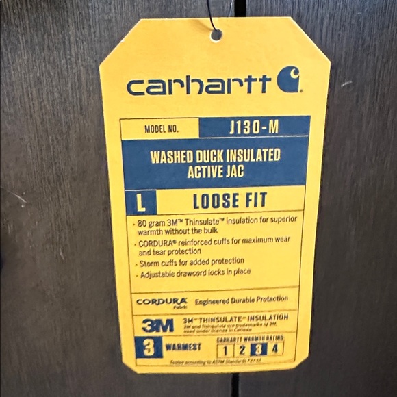 Carhartt Navy men’s loose fit washed duck insulated jacket - Picture 2 of 13